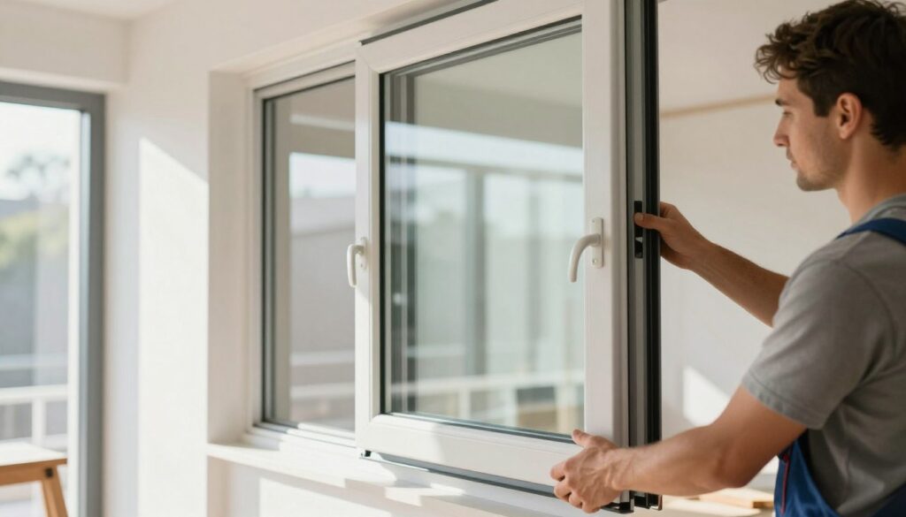 3 fach verglaste Fenster Installation