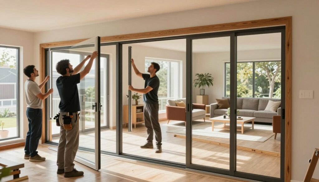 Montage von Schiebefenstern