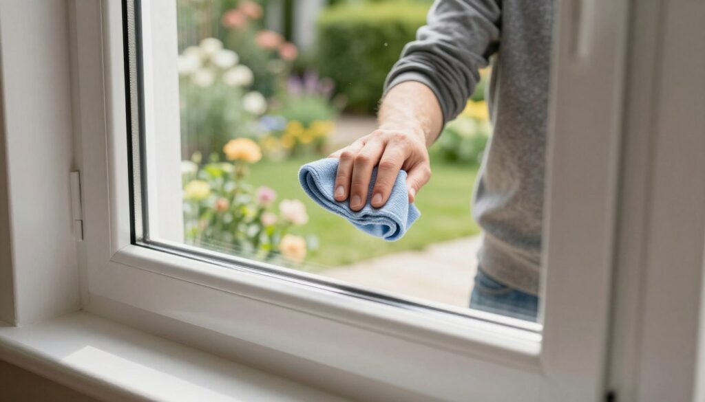 Pflege einflügeliger Fenster