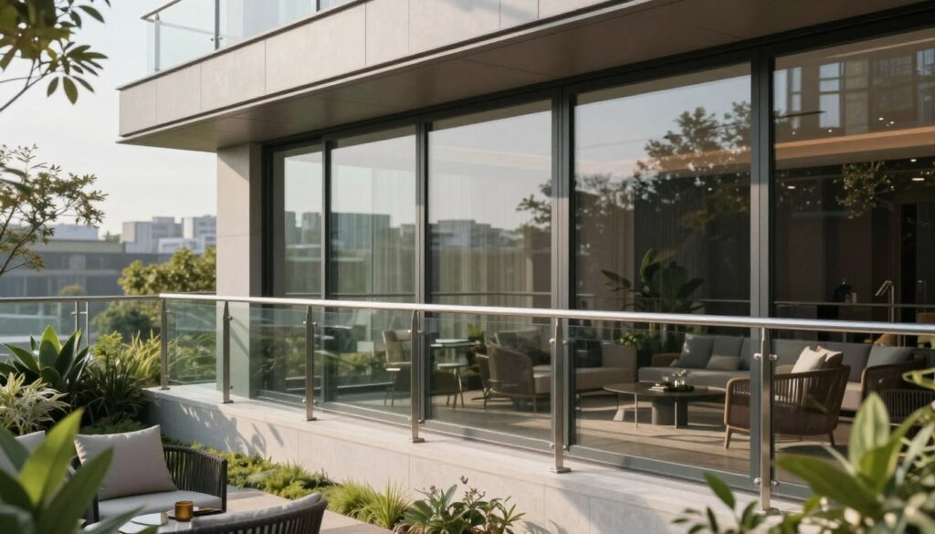 Verglaste Balkonfront